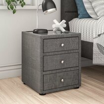 Grey fabric outlet bedside tables